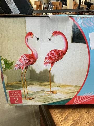 Solar LED Flamingo Pair