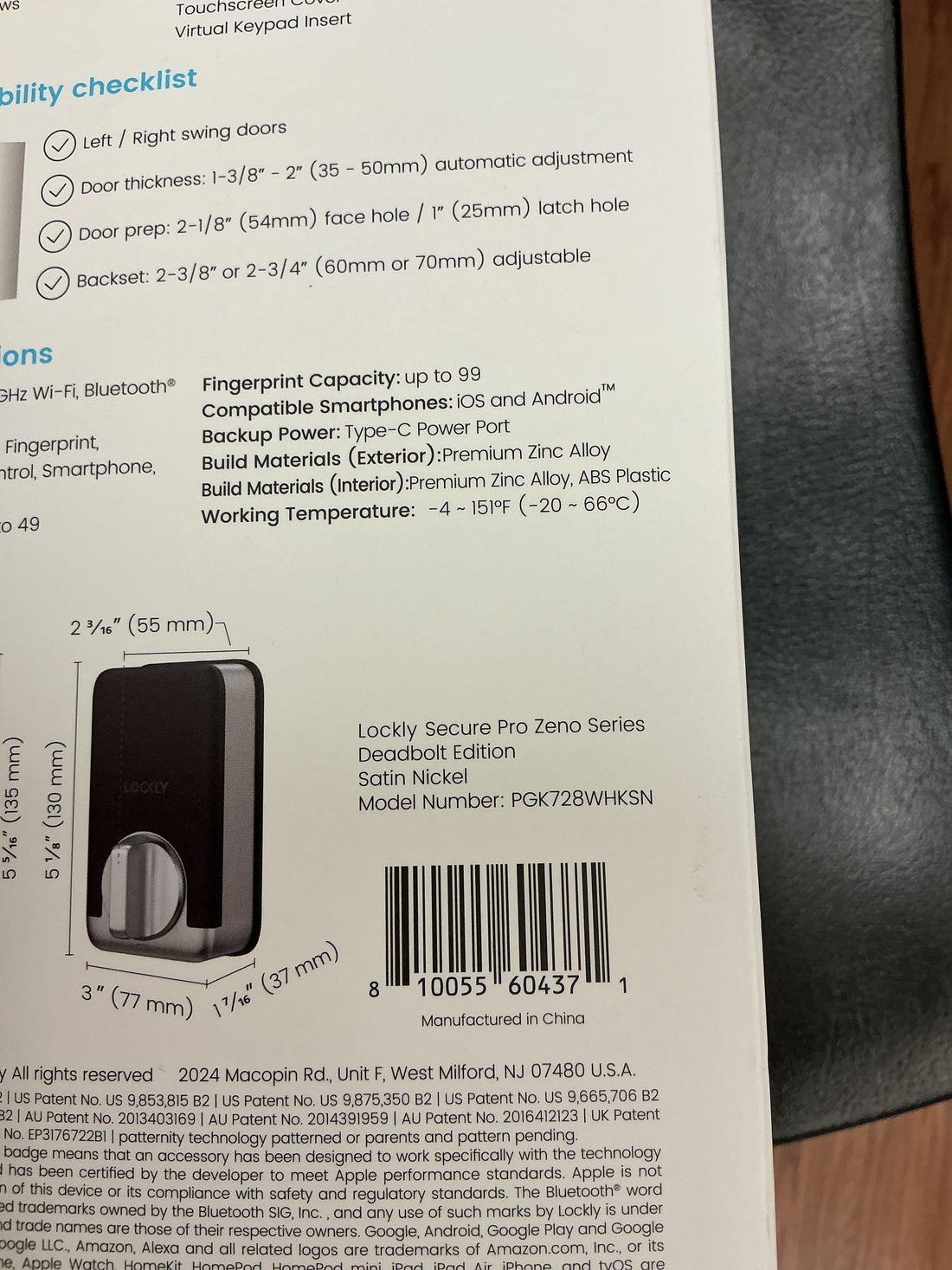Lockly secure pro Zeno series deadbolt