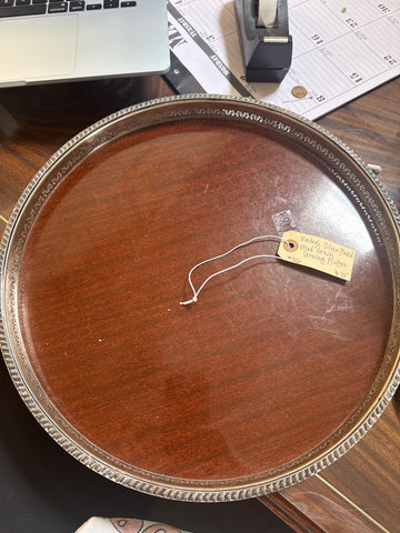 Vintage silver plated wood grain serving platter