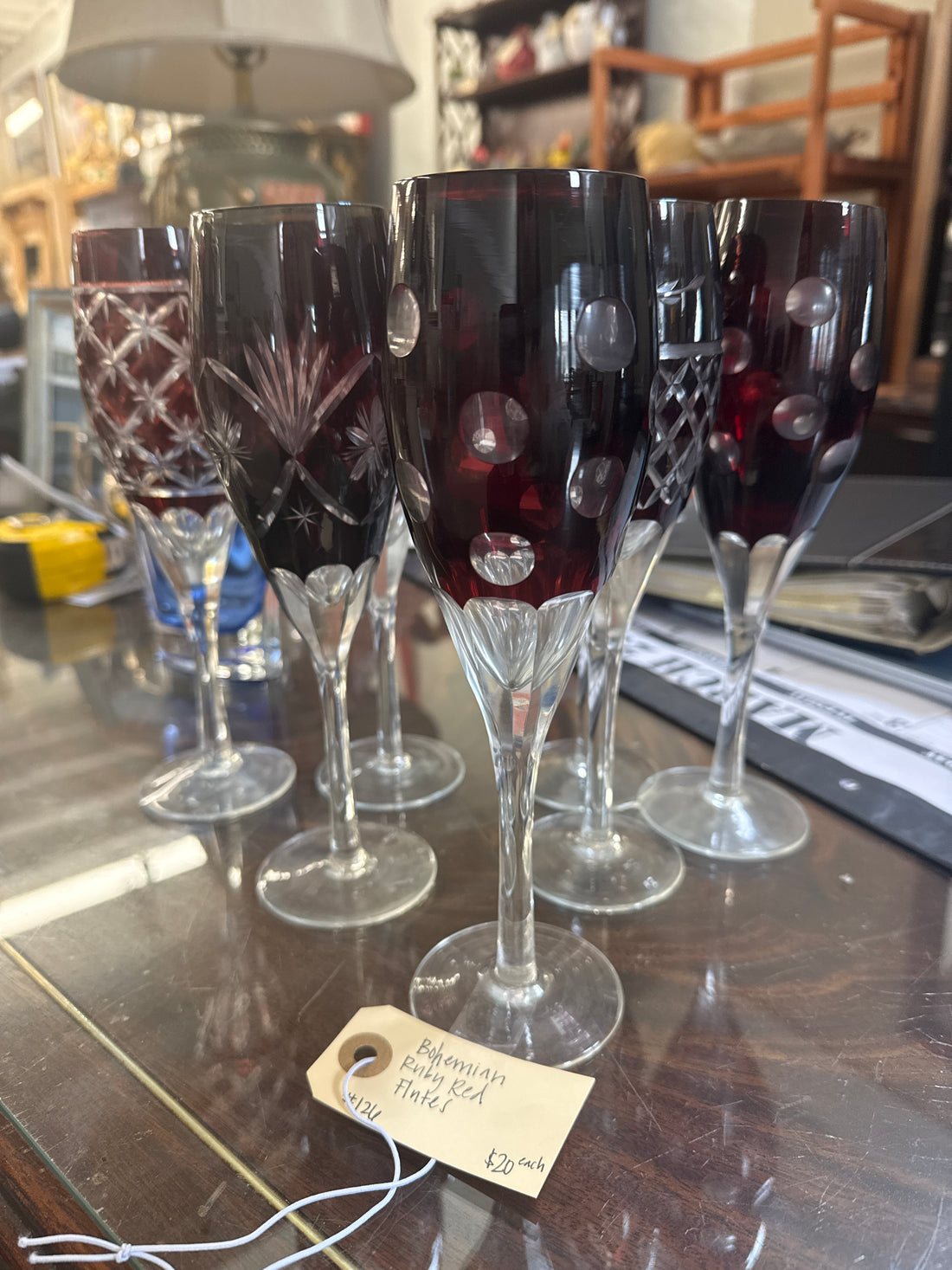 Bohemian Ruby Red Flutes