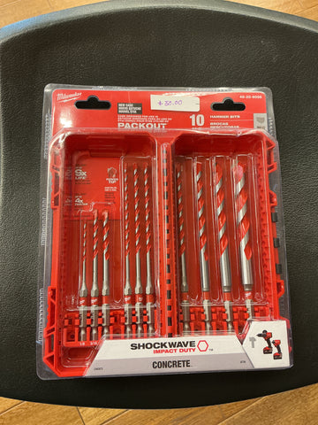 Milwaukee 10 pc hammer bits