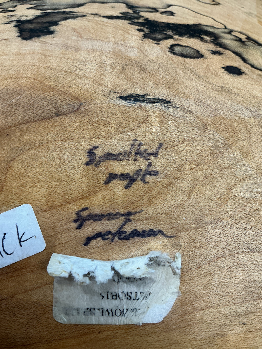 Hand-turned  live-edge spalted maple bowl signed