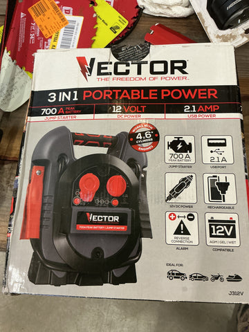 Vector 700 Peak Amp 3 in 1 Portable Power J312V