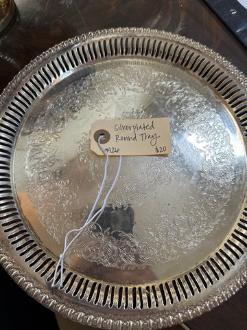 Silver plated round tray