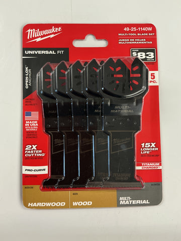 Milwaukee 5 pc Multi-Tool Blade set 49-25-1140W