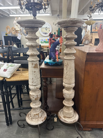 Tall candleholder on plant stand
