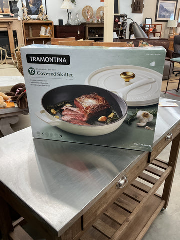 Tramontina 12” Enameled Cast Iron Covered Skillet  - USED