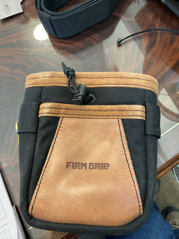 Firm grip leather/nylon fastener pouch