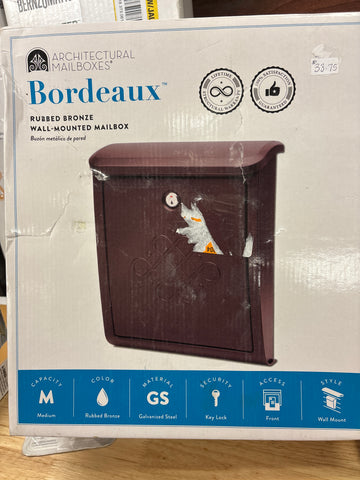 Architectural mailboxes Bordeaux wall mount rubbed bronze