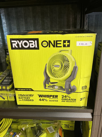Ryobi 7.5" Fan 18v hybrid