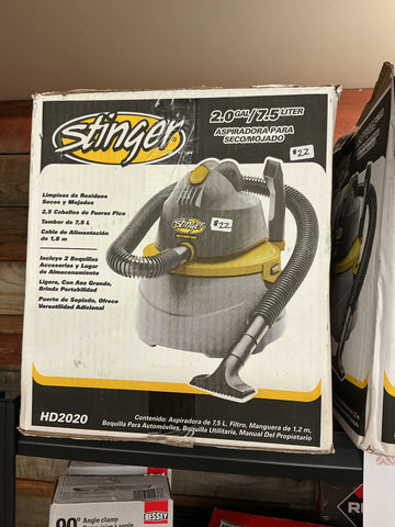 Stinger 2 gal wet/dry vac HD2020