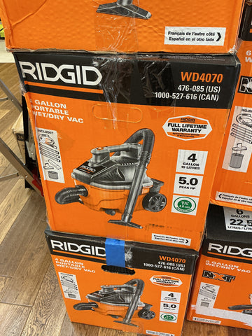 Rigid 4 gal vac WD4070