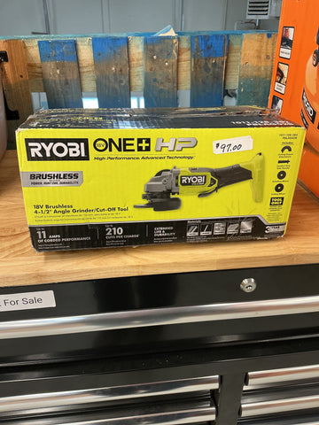 Ryobi 18v 4 1/2" angle grinder cutoff tool