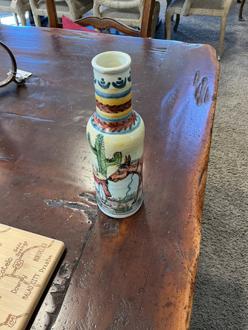 Southwest folkart hand painted bottle