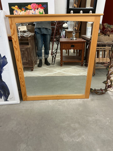Large Pine Framed Mirror